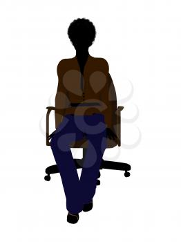 Royalty Free Clipart Image of a Woman in an Office Chair