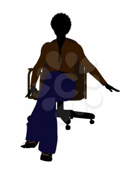 Royalty Free Clipart Image of a Woman in an Office Chair