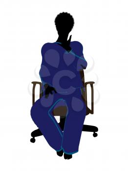 Royalty Free Clipart Image of a Woman in a Chair