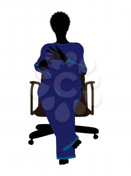 Royalty Free Clipart Image of a Woman in a Chair