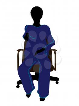 Royalty Free Clipart Image of a Woman in a Chair