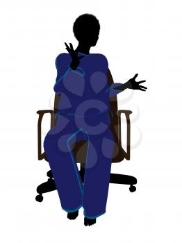 Royalty Free Clipart Image of a Woman in a Chair