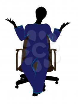 Royalty Free Clipart Image of a Woman in a Chair