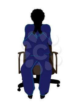 Royalty Free Clipart Image of a Woman in a Chair