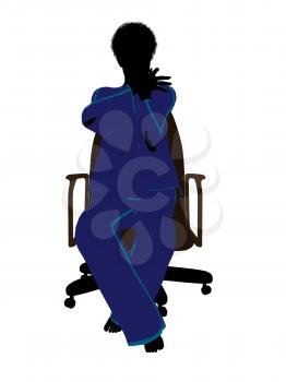 Royalty Free Clipart Image of a Woman in a Chair