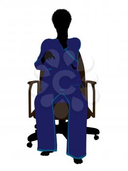 Royalty Free Clipart Image of a Woman in a Chair