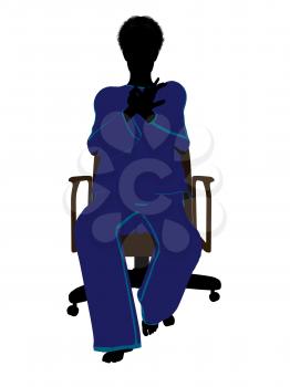 Royalty Free Clipart Image of a Woman in a Chair