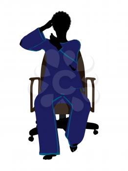 Royalty Free Clipart Image of a Woman in a Chair