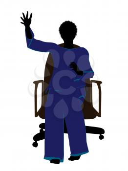 Royalty Free Clipart Image of a Woman in a Chair