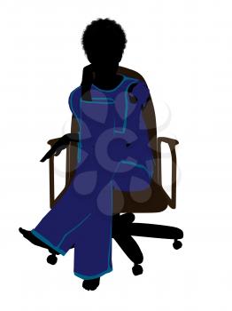 Royalty Free Clipart Image of a Woman in a Chair