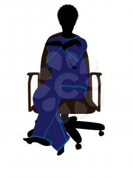 Royalty Free Clipart Image of a Woman in a Chair