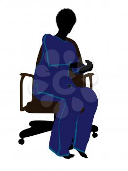 Royalty Free Clipart Image of a Woman in a Chair