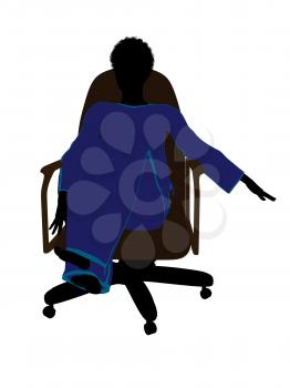 Royalty Free Clipart Image of a Woman in a Chair