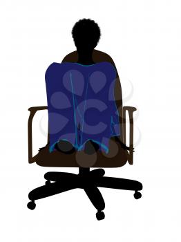 Royalty Free Clipart Image of a Woman in a Chair