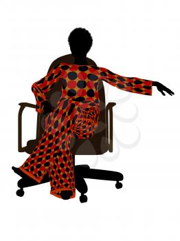 Royalty Free Photo of a Woman in Pyjamas Sitting in a Chair