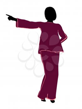 Royalty Free Clipart Image of a Woman in Pyjamas