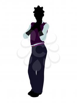 Royalty Free Clipart Image of a Girl in a Vest