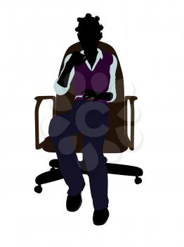 Royalty Free Clipart Image of a Girl in a Chair