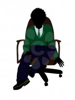 Royalty Free Clipart Image of a Boy in a Chair