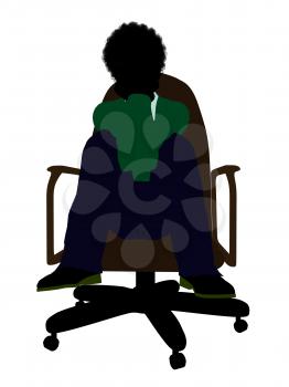 Royalty Free Clipart Image of a Boy in a Chair