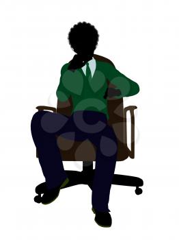 Royalty Free Clipart Image of a Boy in a Chair