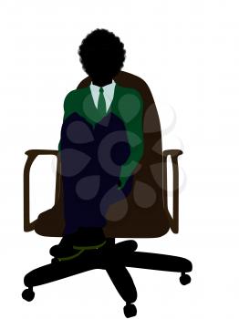 Royalty Free Clipart Image of a Boy in a Chair