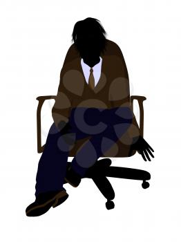 Royalty Free Clipart Image of a Boy Sitting in a Chair