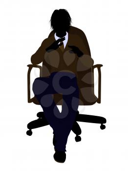 Royalty Free Clipart Image of a Boy Sitting in a Chair