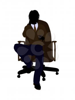 Royalty Free Clipart Image of a Boy Sitting in a Chair