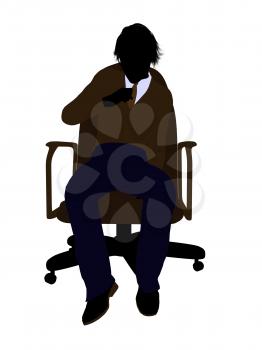 Royalty Free Clipart Image of a Boy Sitting in a Chair