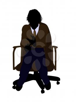 Royalty Free Clipart Image of a Boy Sitting in a Chair