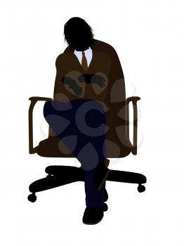 Royalty Free Clipart Image of a Boy Sitting in a Chair