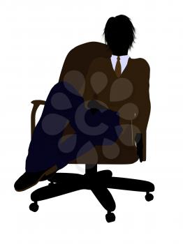 Royalty Free Clipart Image of a Boy Sitting in a Chair