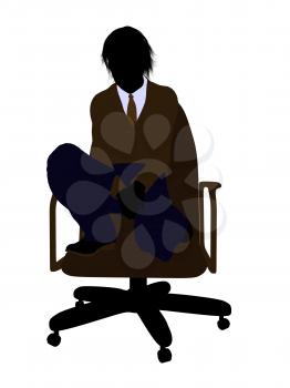 Royalty Free Clipart Image of a Boy Sitting in a Chair