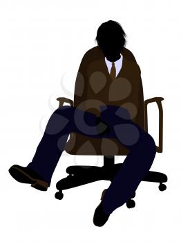 Royalty Free Clipart Image of a Boy Sitting in a Chair