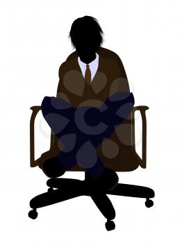 Royalty Free Clipart Image of a Boy Sitting in a Chair