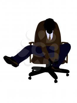 Royalty Free Clipart Image of a Boy Sitting in a Chair