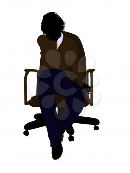 Royalty Free Clipart Image of a Boy Sitting in a Chair