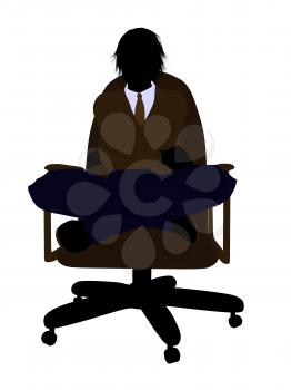 Royalty Free Clipart Image of a Boy Sitting in a Chair