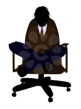 Royalty Free Clipart Image of a Boy Sitting in a Chair