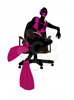 Royalty Free Clipart Image of a Scuba Diver