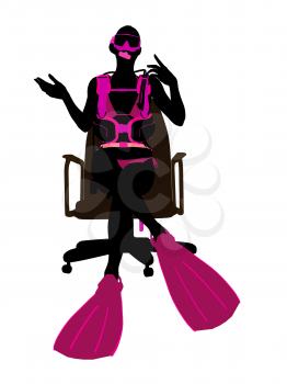 Royalty Free Clipart Image of a Scuba Diver