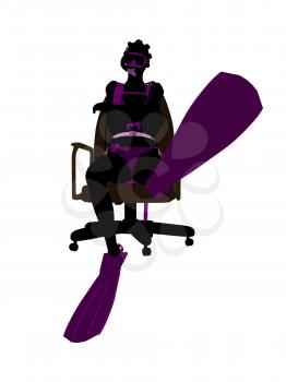 Royalty Free Clipart Image of a Scuba Diver in a Chair