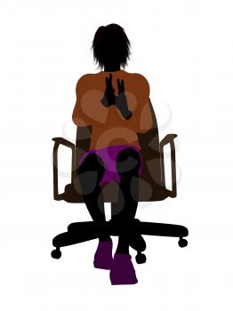 Royalty Free Clipart Image of a Boy in a Chair