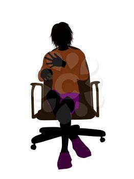 Royalty Free Clipart Image of a Boy in a Chair