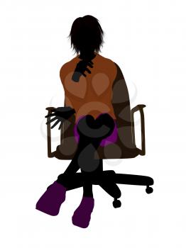 Royalty Free Clipart Image of a Boy in a Chair