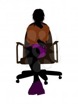 Royalty Free Clipart Image of a Boy in a Chair