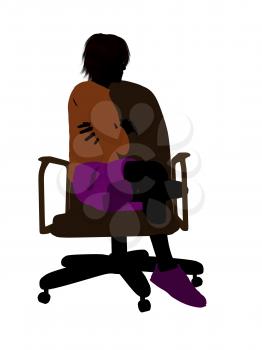 Royalty Free Clipart Image of a Boy in a Chair