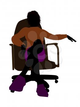 Royalty Free Clipart Image of a Boy in a Chair