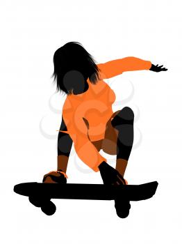 Royalty Free Clipart Image of a Skateboarder